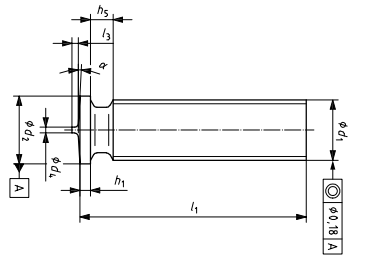 DIN 32501 welding stud drawing