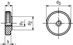 DIN 467 Flat Knurled Nuts drawing