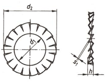 DIN 6798A serrated lock washer drawing 