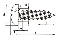 DIN 7981 pan head self-tapping screw drawing