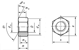 Brass Hex Nuts drawing