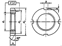 DIN 981 A2 Stainless Steel Bearing Lock Nut technical drawing