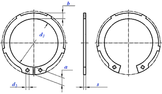 DIN 983 Type AK Retaining Ring for shaft drawing