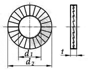 DIN 25201 Double Fold Self-locking Washer drawing