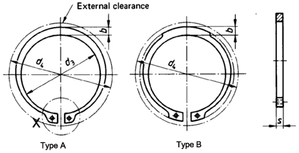 DIN 471/ D1400 External Retaining Ring drawing