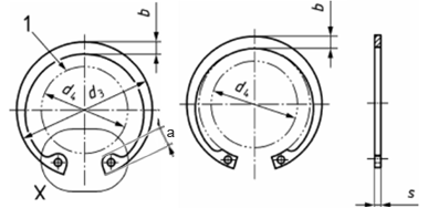 DIN 472 / D1300 Internal Retaining Ring drawing