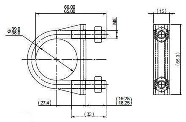 exhaust pipe clamp technical drawing