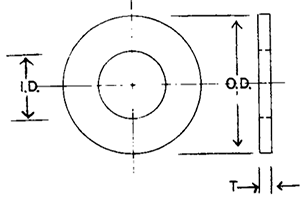 Brass Flat Washers drawing