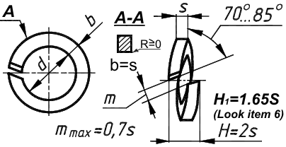 GOST 6402-70 Spring Washer drawing