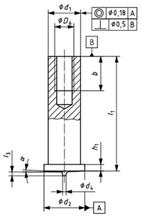 ISO 13918 Weld Stud with Internal Thread drawing