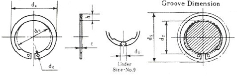 M1408/AV Inverted Retaining Ring for Shaft drawing