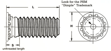 self-clinching studs, FH, FHA, FHS type