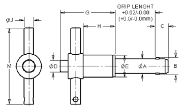 T-handle Quick Release Pins drawing